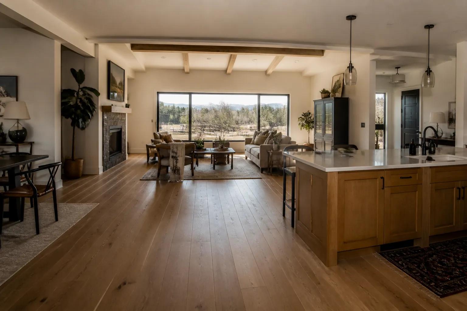 Great room in a newly built custom home in the Treasure Valley, Idaho