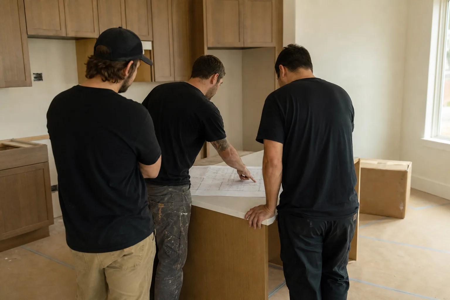 Boise Remodeling Co design-build team at a finished kitchen project